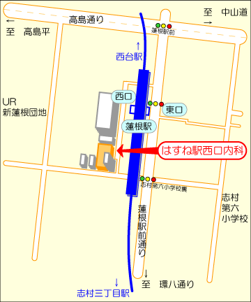 蓮根駅周辺の地図